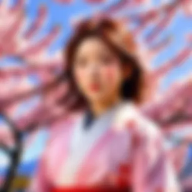 The Beauty of Sakura: A Cultural Icon Illustration of cherry blossoms in full bloom symbolizing beauty