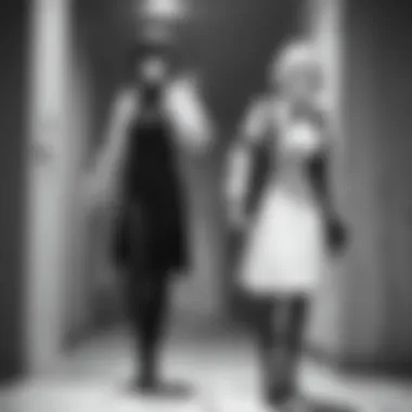 Thematic Elements of Horror The thematic elements of horror and psychological intrigue represented visually in the episode.
