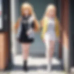 A collage showcasing the main characters of Citrus in a vibrant setting