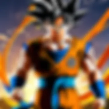 Dynamic scene of Goku in battle