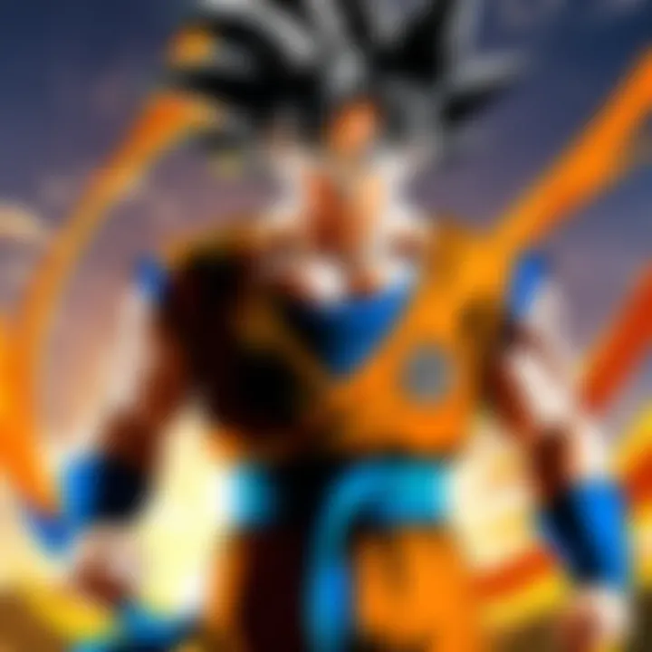 Dynamic scene of Goku in battle