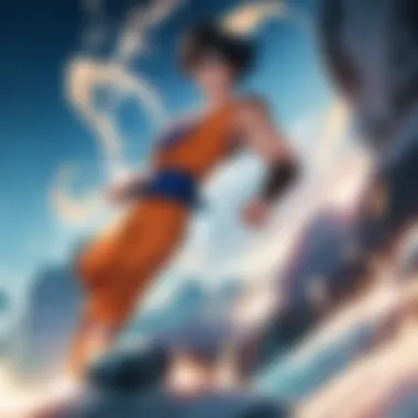 An iconic scene from Dragon Ball Z showcasing Goku in a powerful stance