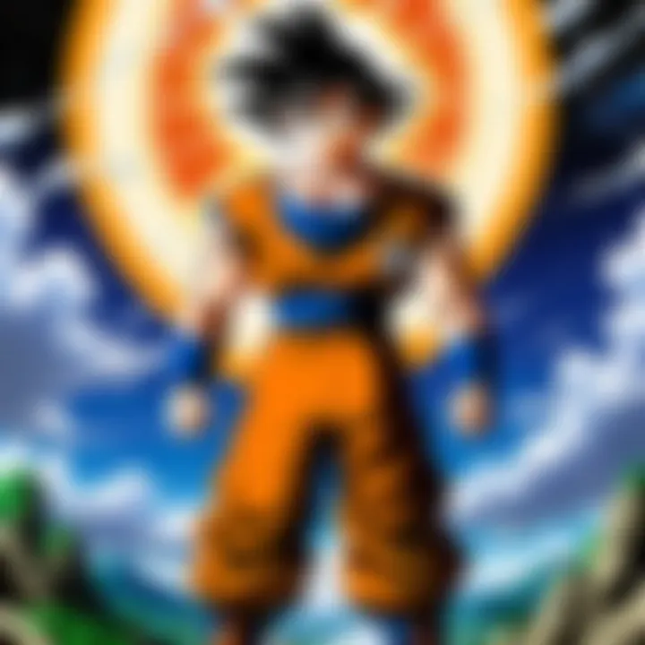 Artwork illustrating the evolution of Goku's transformations throughout the series