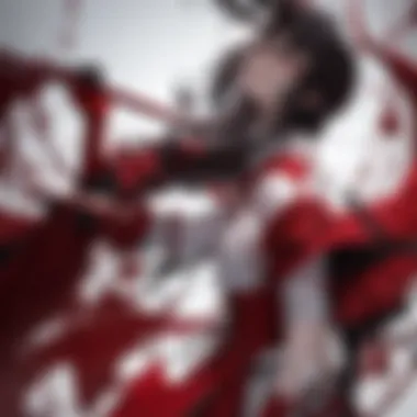 Character Design in Blood-Themed Narratives Artistic depiction of a character in a blood-themed narrative