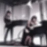 A pianist playing sheet music from Demon Slayer