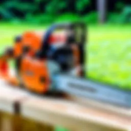 A detailed view of Japanese chainsaw engineering showcasing intricate mechanisms.