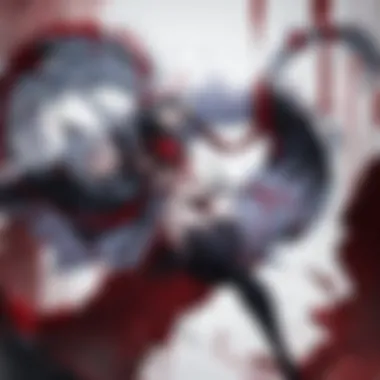 A vivid scene from a popular gore anime showcasing intense action.