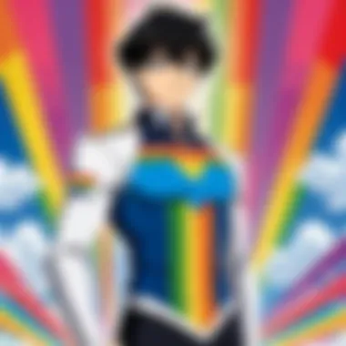 Symbolic representation of LGBTQ pride within anime culture