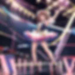 Visual representation of Love Live! Allstars characters in vibrant concert setting