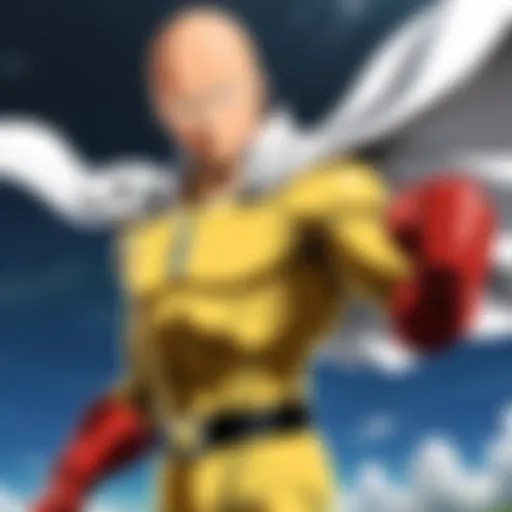 The main character Saitama in a striking pose.