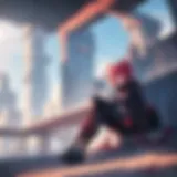 Overview of the futuristic cityscape depicted in Pandora in the Crimson Shell.