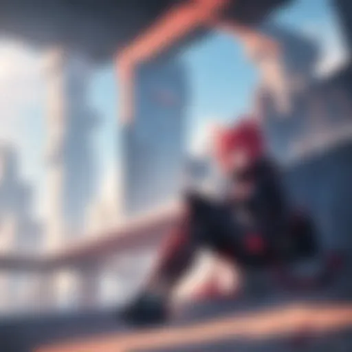 Overview of the futuristic cityscape depicted in Pandora in the Crimson Shell.