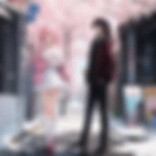 A serene landscape depicting a couple under a cherry blossom tree, symbolizing fleeting moments of love.