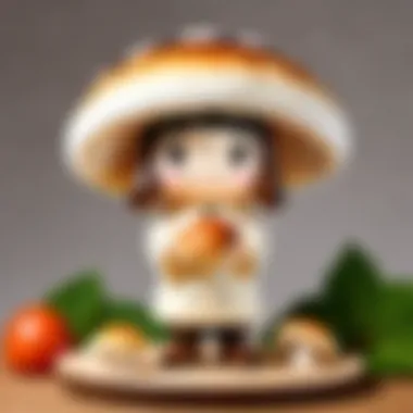 Cooked Shimeji Presentation Artistic arrangement of cooked shimeji mushrooms on a plate garnished with herbs.