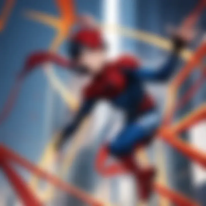 Artistic representation of Spider-Man's evolution in anime