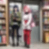Interior view of a vibrant anime bookshop showcasing shelves filled with manga volumes and anime merchandise.