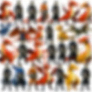 Collage of Dragon Characters A collage of iconic dragon anime characters showcasing their diverse personalities.