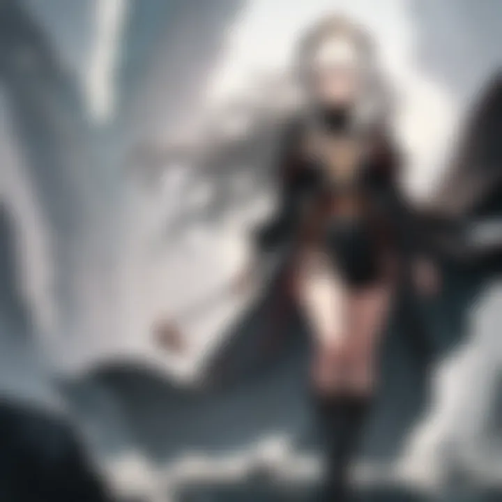 A depiction of Griffith standing majestically, representing ambition and tragic beauty.