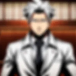An illustration showcasing the Danganronpa characters in a dramatic courtroom setting.