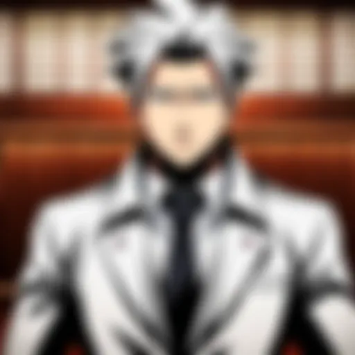 An illustration showcasing the Danganronpa characters in a dramatic courtroom setting.