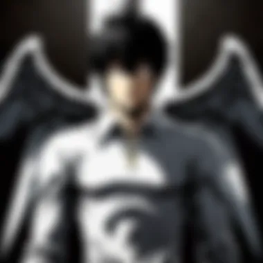 Justice and Morality Explored A visual featuring the philosophical themes of justice and morality in Death Note.