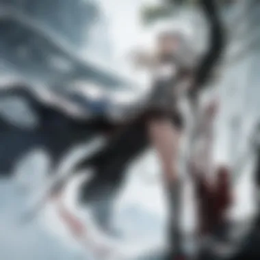 An artistic depiction of Griffith amidst a celestial landscape, embodying ambition and tragedy.