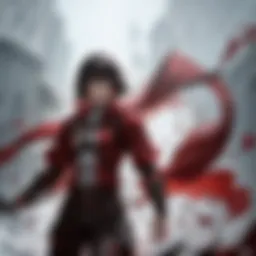 A striking portrayal of Guts wielding his massive sword against a dark, tumultuous sky.