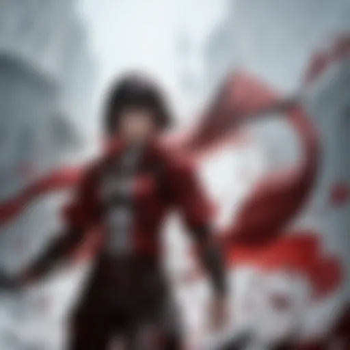 A striking portrayal of Guts wielding his massive sword against a dark, tumultuous sky.