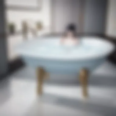 Contemporary Furo Bathtub in Modern Setting Modern bathroom featuring a contemporary furo bathtub design