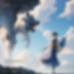 A breathtaking landscape depicting a traditional manga scene