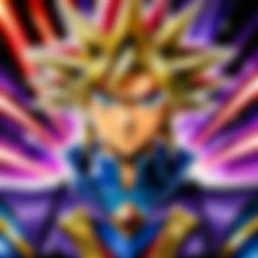 A captivating visual representation of a Yu-Gi-Oh duel showcasing strategic gameplay