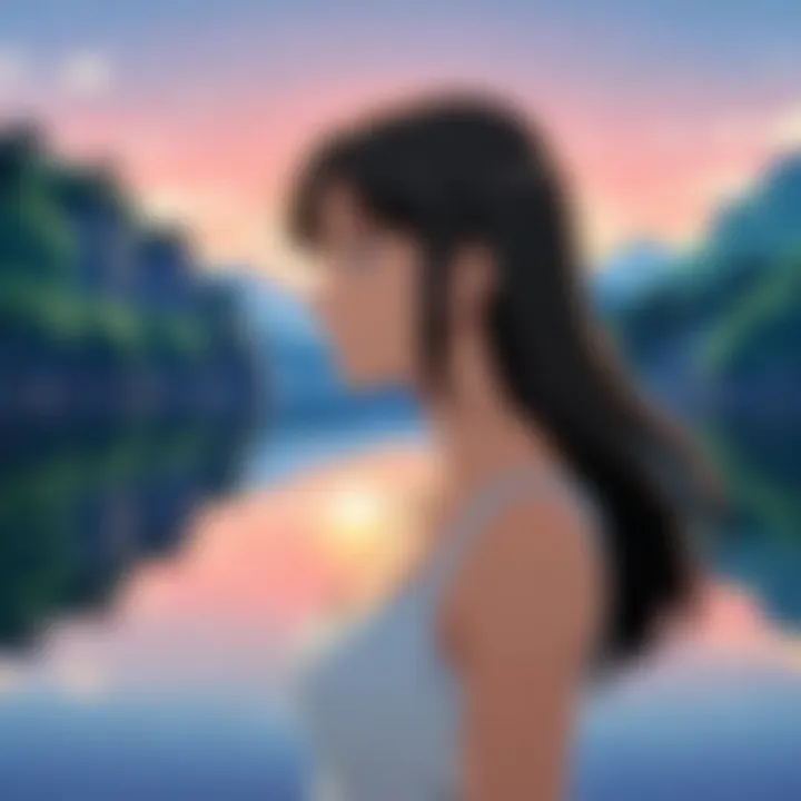 Close-up of a character reflecting on love
