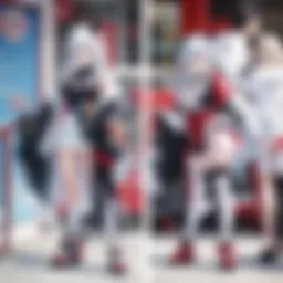 A vibrant scene showcasing a bustling anime convention.