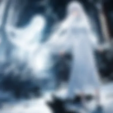 Ethereal Ghost in the Forest An ethereal ghost figure in a misty forest