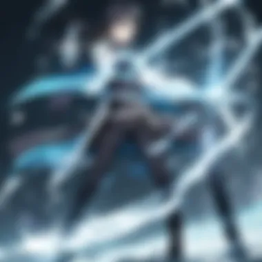 Kirito wielding the sword in a battle scene