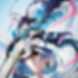 A vibrant scene from a popular anime series showcasing colorful characters and dynamic action.
