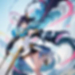 A vibrant scene from a popular anime series showcasing colorful characters and dynamic action.