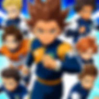 Teamwork and Strategy in Inazuma Eleven Dynamic soccer match scene from Inazuma Eleven, showcasing teamwork and strategy.