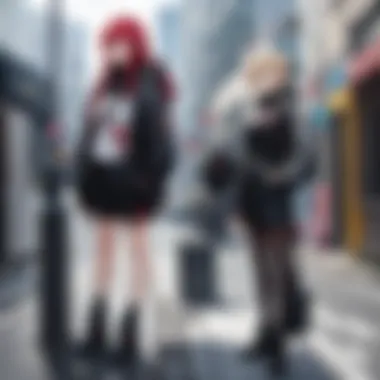 Stylish Urban Character A stylish character dressed in modern fashion, set against a vibrant urban backdrop.