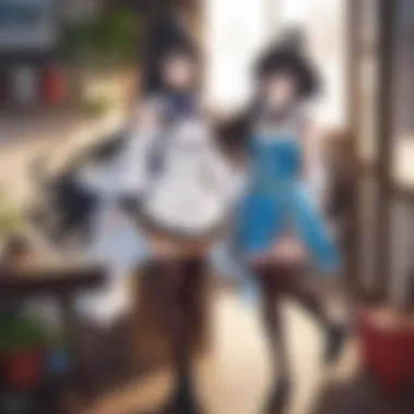 A vibrant illustration of the main characters from Konosuba in a fantasy setting