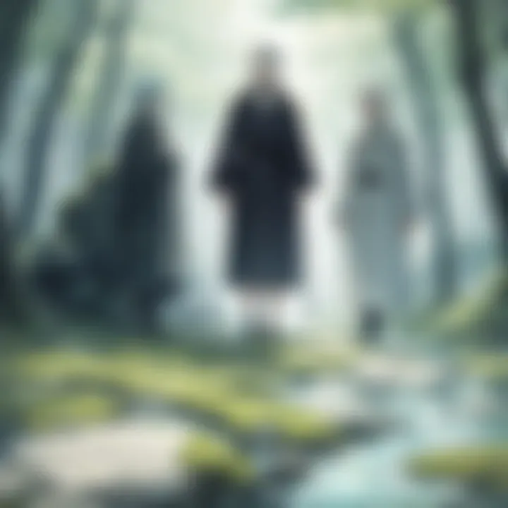 A symbolic depiction of the themes of nature and humanity in Mushishi.