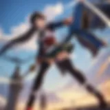 Dynamic action scene showcasing heroes in combat