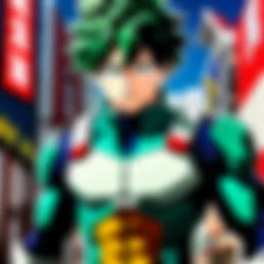 Dynamic Action in My Hero Academia's Third Movie A dynamic scene from the third My Hero Academia movie showcasing intense action.