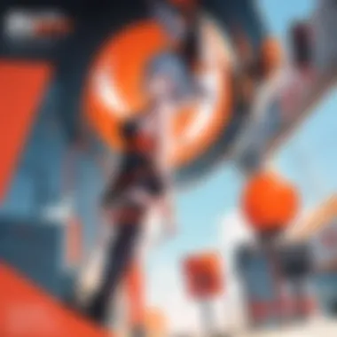 Character Design in Vibrant Orange A dynamic scene featuring a character in orange attire, conveying energy and passion.