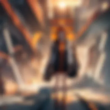 Cinematic Sunset: The Power of Orange A stunning sunset backdrop in an anime setting, filled with rich orange hues and dramatic clouds.