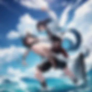 Epic Battle in Ragnarok An epic battle scene depicting characters from Ragnarok: The Animation