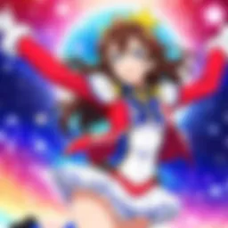 A dynamic stage performance showcasing the vibrant energy of Revue Starlight