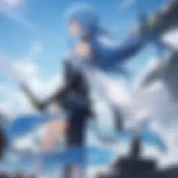 Dynamic battle scene showcasing characters in action