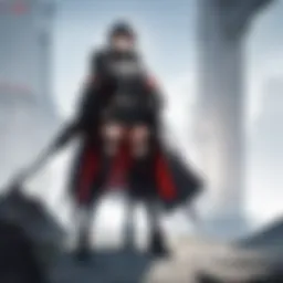 A detailed illustration of Dobermann in her operational gear, showcasing her fierce expression.