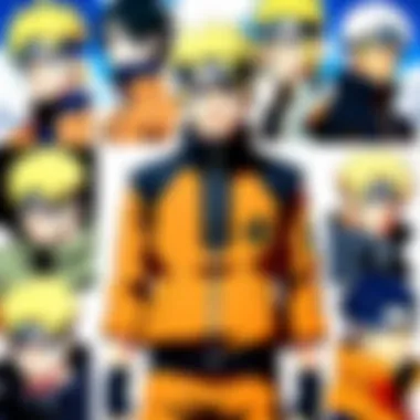 An artistic depiction of the thematic elements present in the new Naruto series.